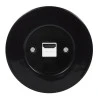 OBZOR RETRO juodas HDMI lizdas su juodu keraminiu  rėmeliu