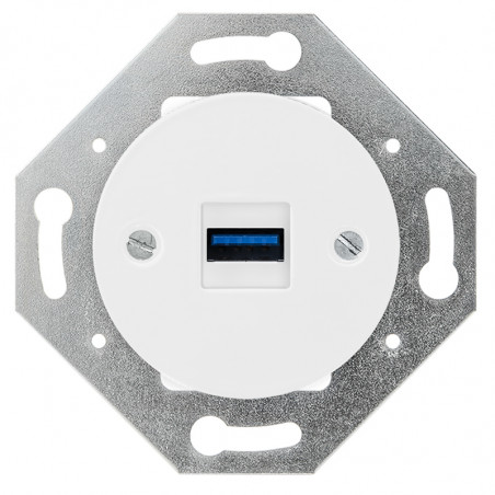 OBZOR RETRO baltas USB lizdas su krovimo funkcija