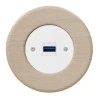 OBZOR RETRO baltas USB lizdas su krovimo funkcija ir buko rėmeliu