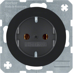 Berker R.1 juodas elektros lizdas