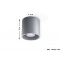 Plafonas ORBIS 1 pilkas - 4 - 23,06 €