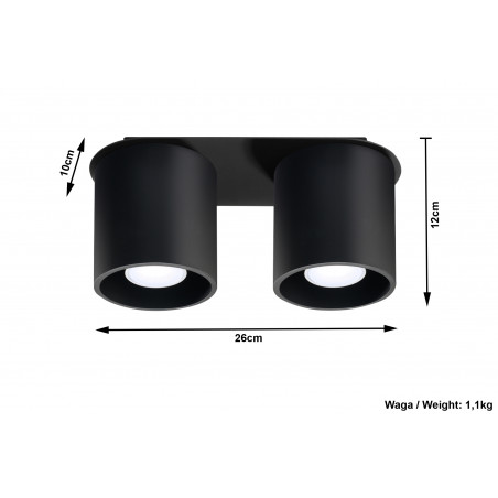 Plafonas ORBIS 2 juodas - 5 - 51,98 €