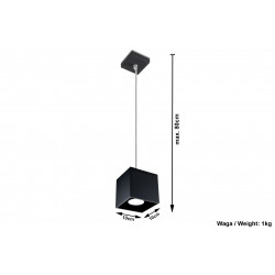 Pakabinamas šviestuvas QUAD 1 juodas - 5 - 30,73 €