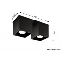 Plafonas QUAD 2 juodas - 5 - 52,34 €