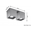Plafonas QUAD 2 pilkas - 5 - 52,34 €