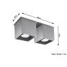 Plafonas QUAD 2 pilkas - 5 - 52,34 €
