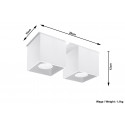 Plafonas QUAD 2 baltas - 5 - 52,34 €