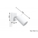 Sieninis šviestuvas RING baltas - 5 - 19,05 €