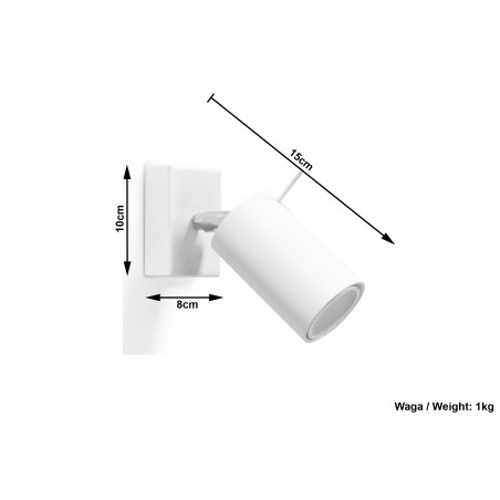 Sieninis šviestuvas RING baltas - 5 - 19,05 €