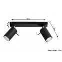 Plafonas RING 2 juodas - 4 - 34,04 €