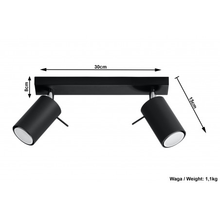 Plafonas RING 2 juodas - 4 - 34,04 €