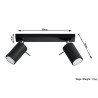 Plafonas RING 2 juodas - 4 - 34,04 €