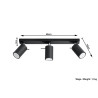 Plafonas RING 3 juodas - 5 - 47,60 €