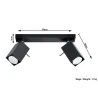 Plafonas MERIDA 2 juodas - 5 - 38,84 €