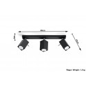 Plafonas MERIDA 3 juodas - 5 - 54,78 €