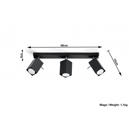 Plafonas MERIDA 3 juodas - 5 - 54,78 €