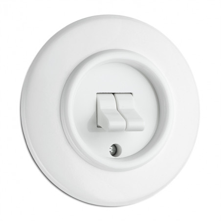 THPG svirtelinis duroplasto dviejų grupių jungiklis su apvaliu rėmeliu