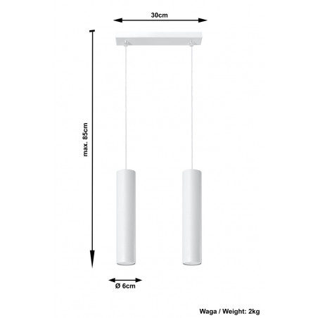 Pakabinamas šviestuvas LAGOS 2 baltas - 4 - 58,70 €