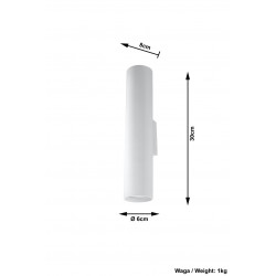 Sieninis šviestuvas LAGOS baltas - 4 - 37,22 €