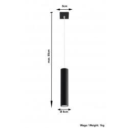 Pakabinamas šviestuvas LAGOS 1 juodas - 4 - 31,48 €