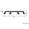 Plafonas RING 4L juodas - 4 - 72,84 €