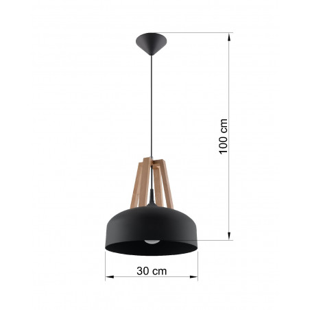 Pakabinamas šviestuvas CASCO juodas - 4 - 54,50 €