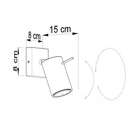 Sieninis šviestuvas RING 1 pilkas - 4 - 19,05 €