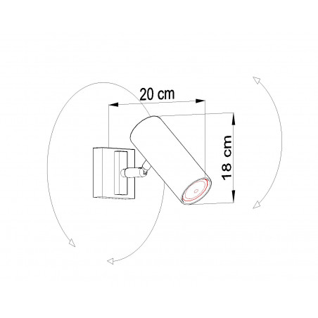 Sieninis šviestuvas DIREZIONE juodas - 4 - 30,10 €