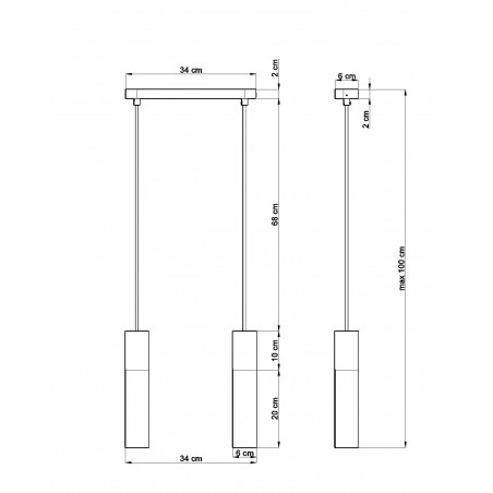 Pakabinamas šviestuvas PABLO 2 baltas - 2 - 64,76 €