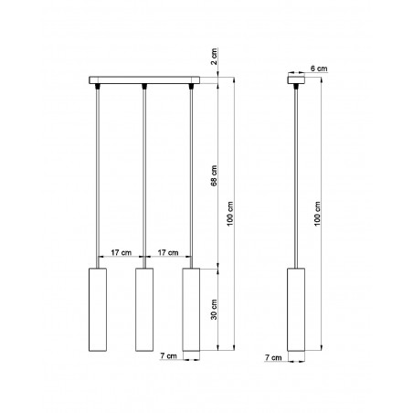 Pakabinamas šviestuvas LUVO 3 - 2 - 98,80 €