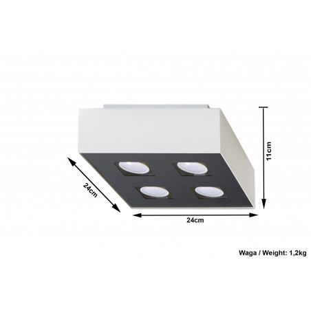 Plafonas MONO 4 baltas - 5 - 47,86 €
