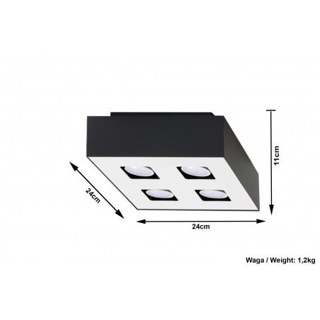 Plafonas MONO 4 juodas - 5 - 47,86 €