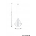 Pakabinamas šviestuvas DEMI baltas - 4 - 49,46 €