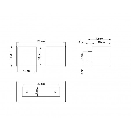 Sieninis šviestuvas QUAD 2 baltas - 3 - 49,82 €