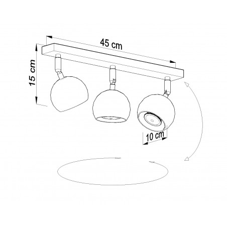 Lubinis šviestuvas OCULARE 3 baltas - 4 - 51,12 €