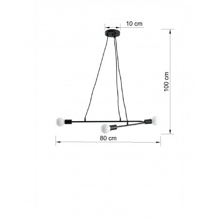Pakabinamas šviestuvas ASTRAL 3 juodas - 2 - 51,55 €