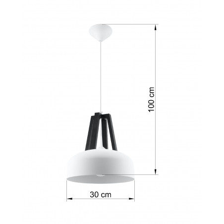 Pakabinamas šviestuvas CASCO baltas/juodas - 4 - 54,50 €