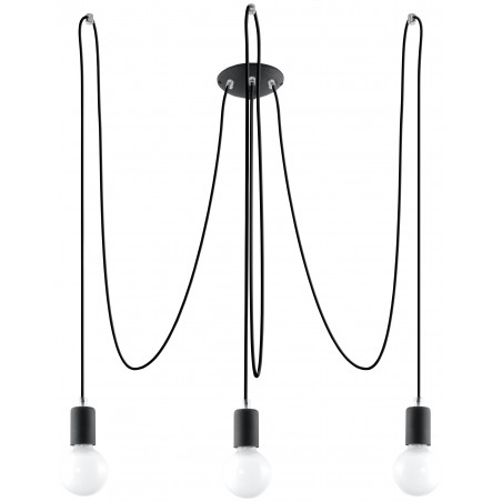 Pakabinamas šviestuvas EDISON 3 juodas - 1 - 66,86 €