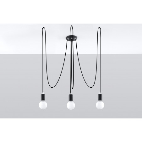 Pakabinamas šviestuvas EDISON 3 juodas - 2 - 66,86 €