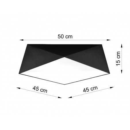 Plafonas HEXA 45 juodas - 2 - 71,74 €