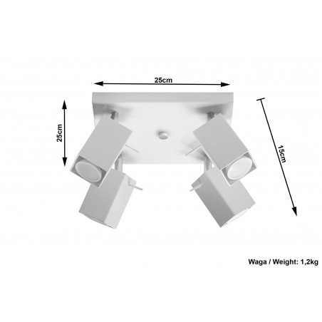 Plafonas MERIDA 4 baltas - 4 - 72,94 €