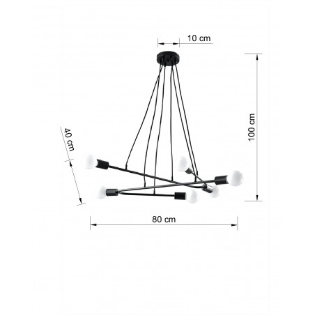 Pakabinamas šviestuvas ASTRAL 6 juodas - 2 - 102,04 €