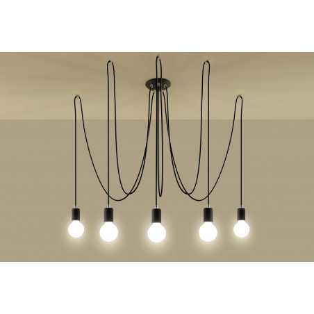 Pakabinamas šviestuvas EDISON 5 juodas - 3 - 104,18 €