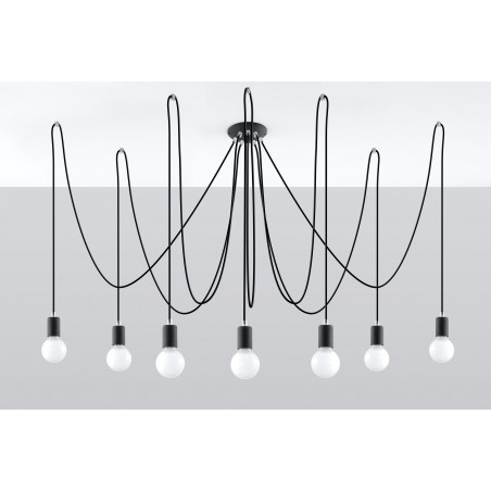 Pakabinamas šviestuvas EDISON 7 juodas - 2 - 131,51 €