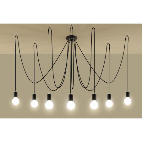 Pakabinamas šviestuvas EDISON 7 juodas - 3 - 131,51 €