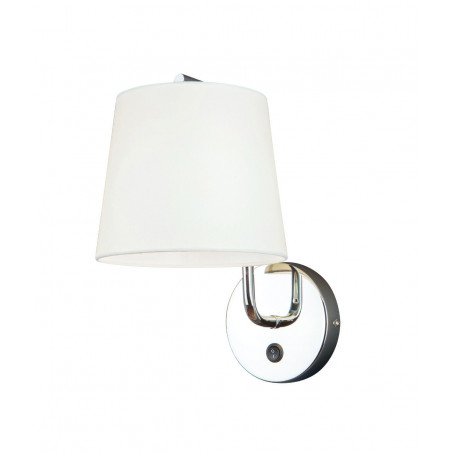 Sieninis šviestuvas CHICAGO CHROM su baltu gaubtu - 1 - 58,60 €