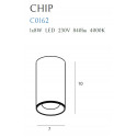 Lubinis šviestuvas CHIP baltas 4000K 8W - 5 - 28,14 €