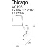 Sieninis šviestuvas CHICAGO LED baltas su baltu gaubtu - 3 - 88,60 €