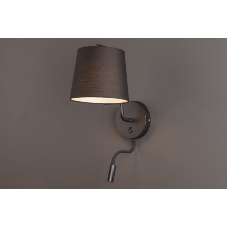 Sieninis šviestuvas CHICAGO LED juodas su juodu gaubtu - 2 - 88,60 €