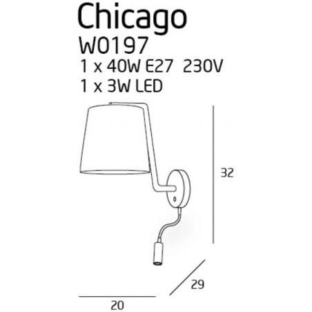 Sieninis šviestuvas CHICAGO LED juodas su juodu gaubtu - 4 - 88,60 €